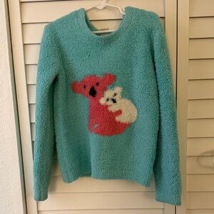 Harper Canyon Teal Sweater Cute Koala Design